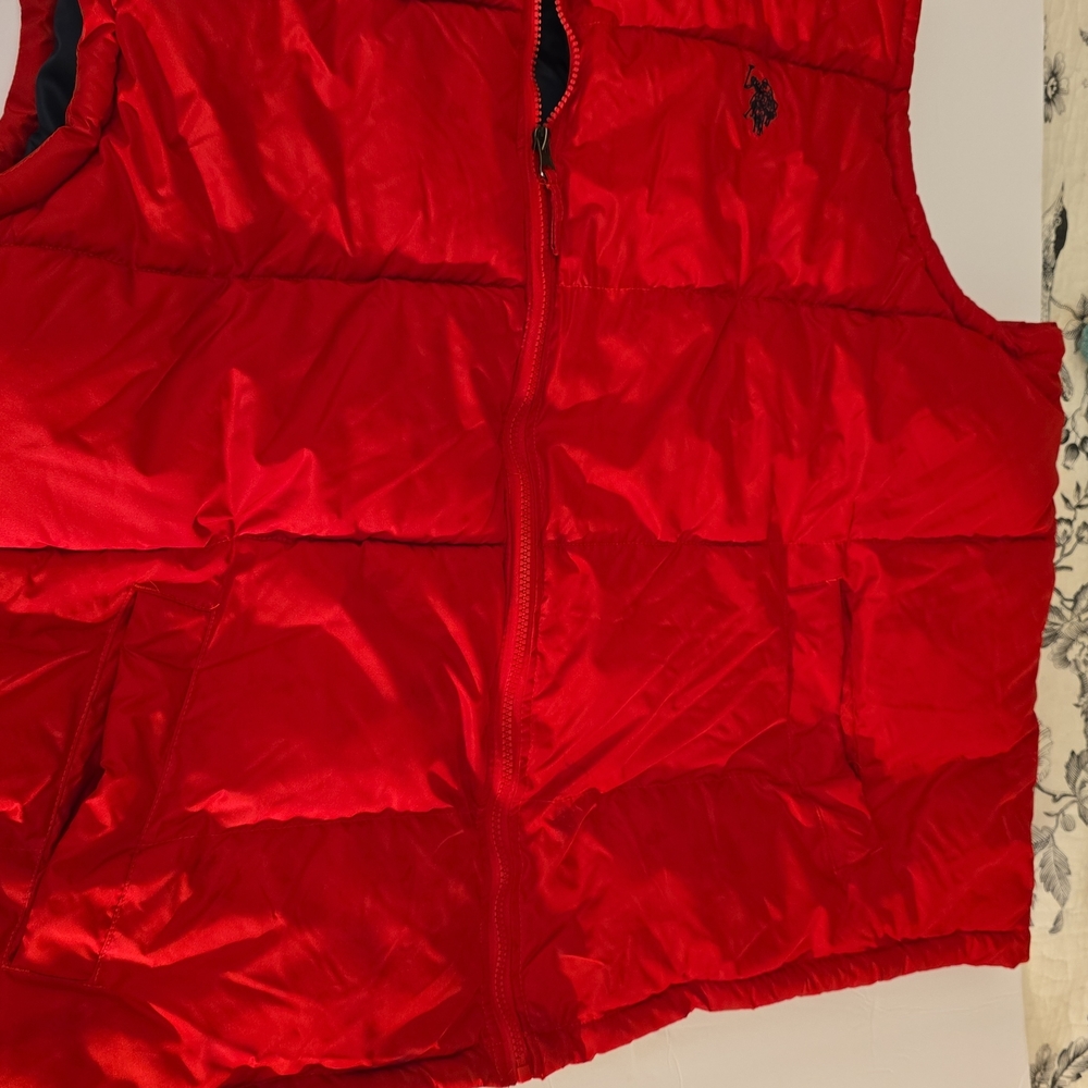 Mens US Polo Assn Red Puffer Vest